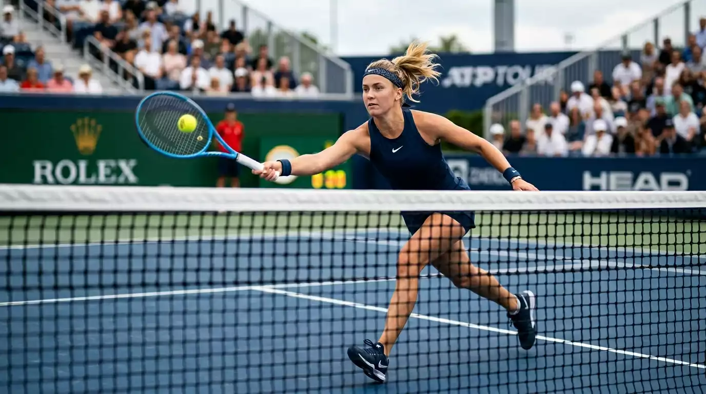 Tennisspieler am Netz während eines ATP-Matches mit Blick auf verschiedene Wettmärkte